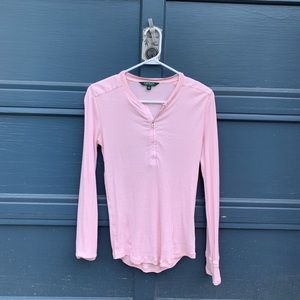 Ralph Lauren pink ribbed half-zip shirt